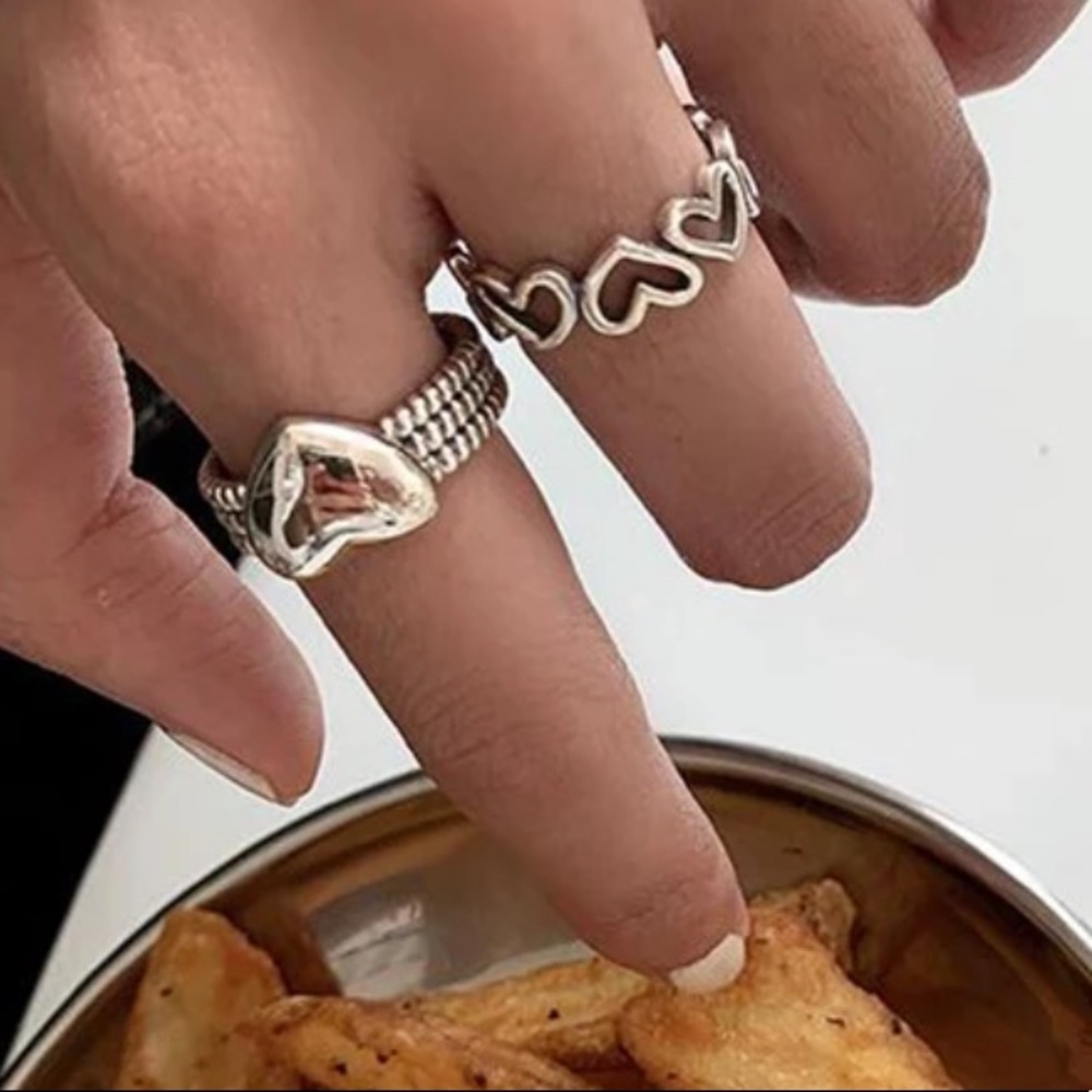 🤍Insta Love Heart ring Adjustable ring  sterling silver ring - Picture 7 of 7